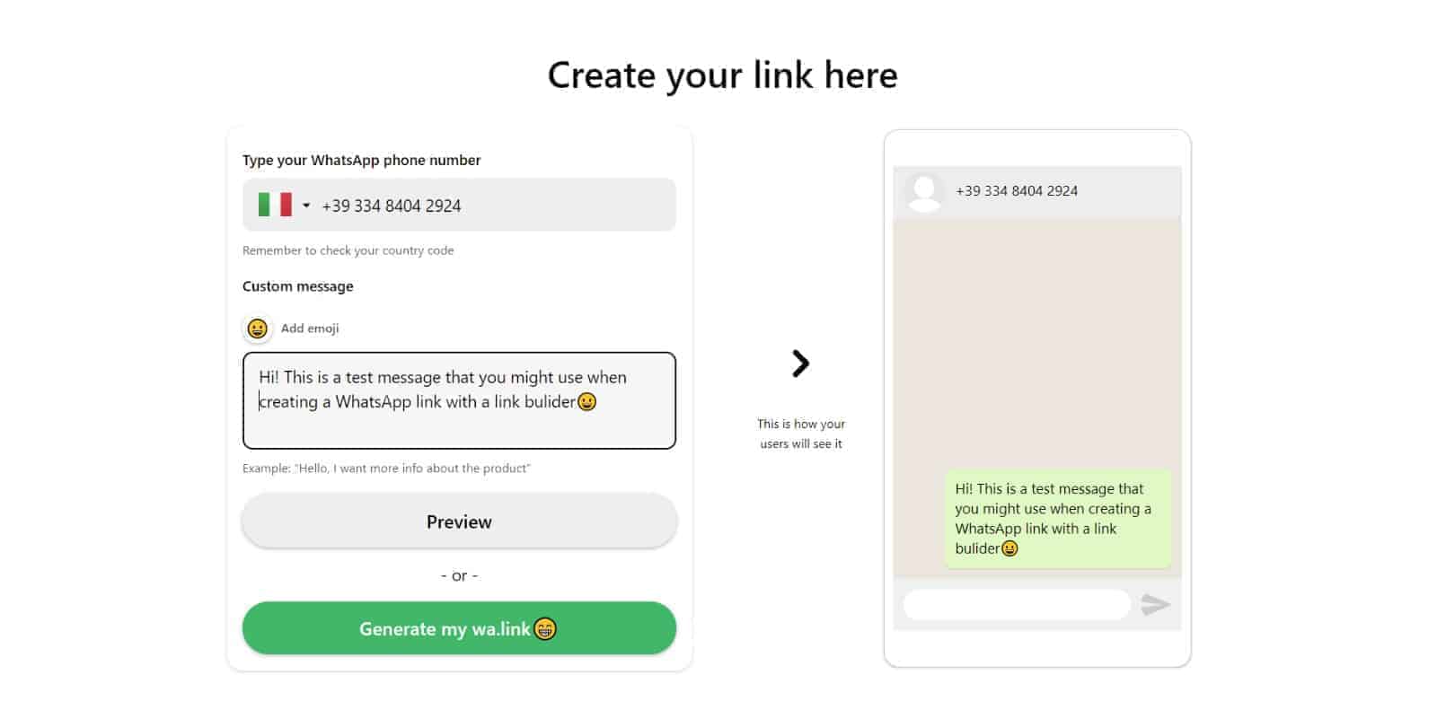 Gerar um link para o WhatsApp online