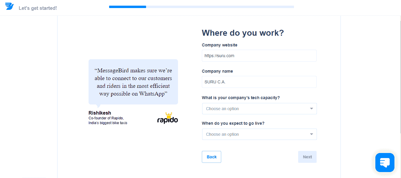 Como registrarse en MessageBird