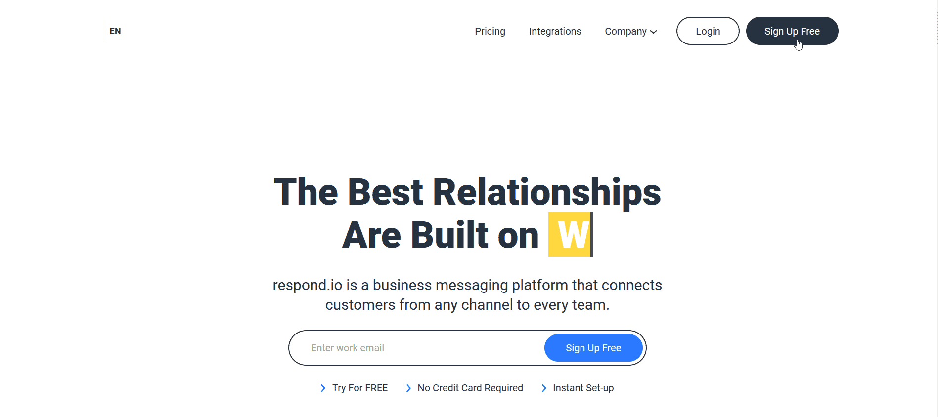 Comment s'inscrire sur Respond.io