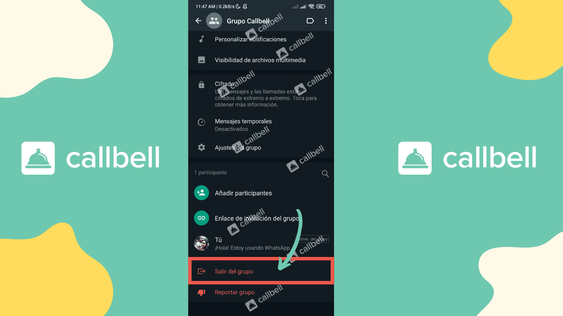 Eliminar un grupo de WhatsApp