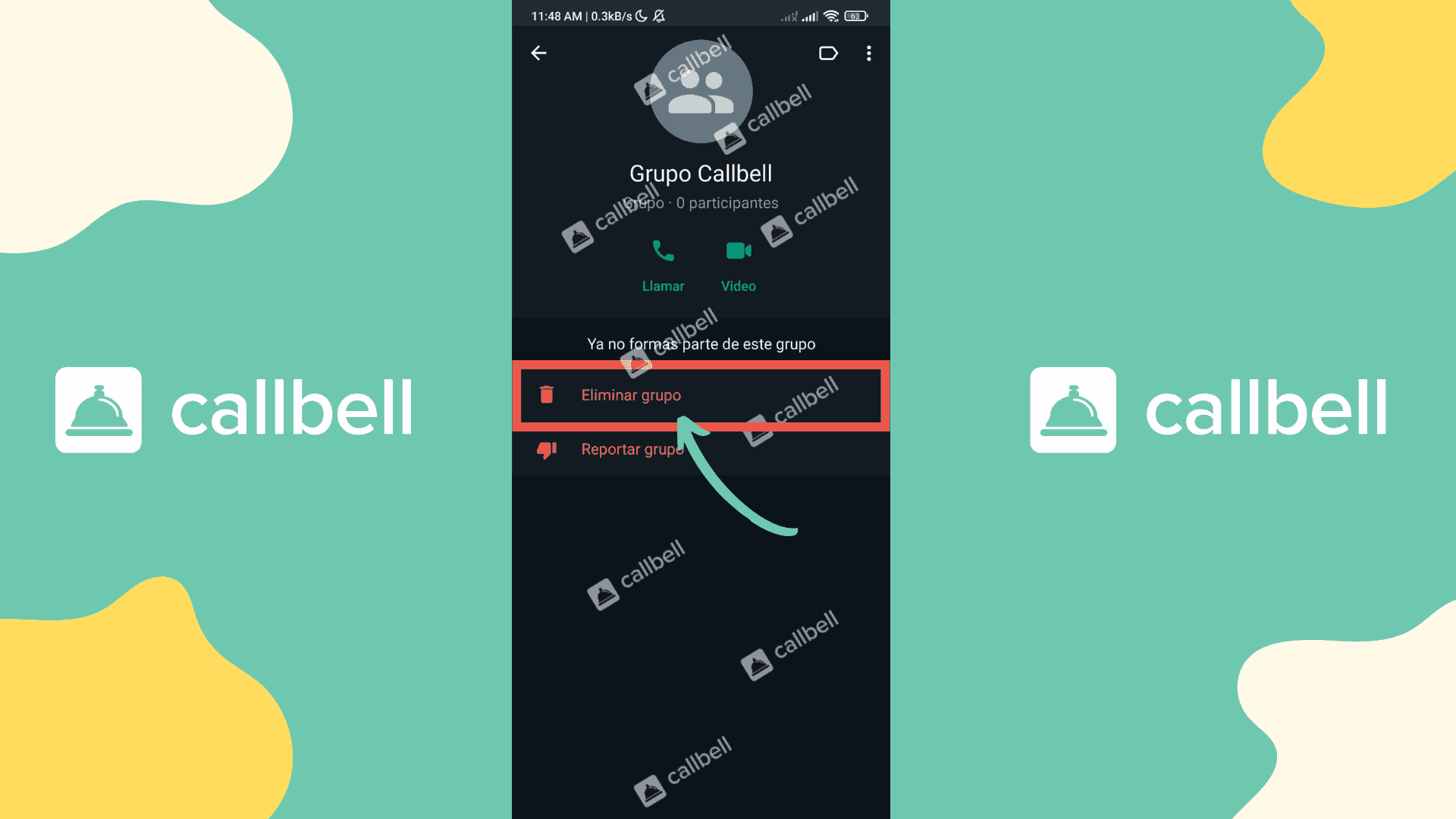 Eliminar un grupo de WhatsApp