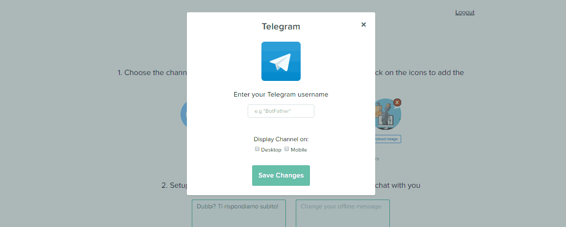 Come integrare Telegram al widget di chat di Callbell