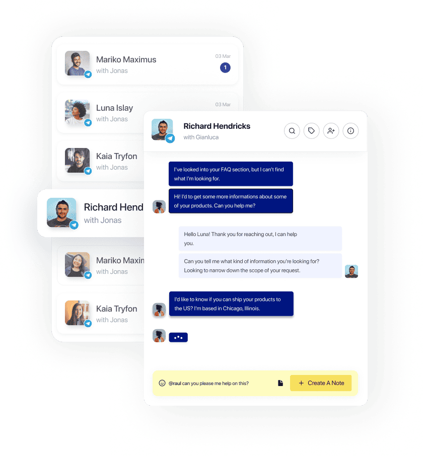 Organize your support team for your clients through Telegram
